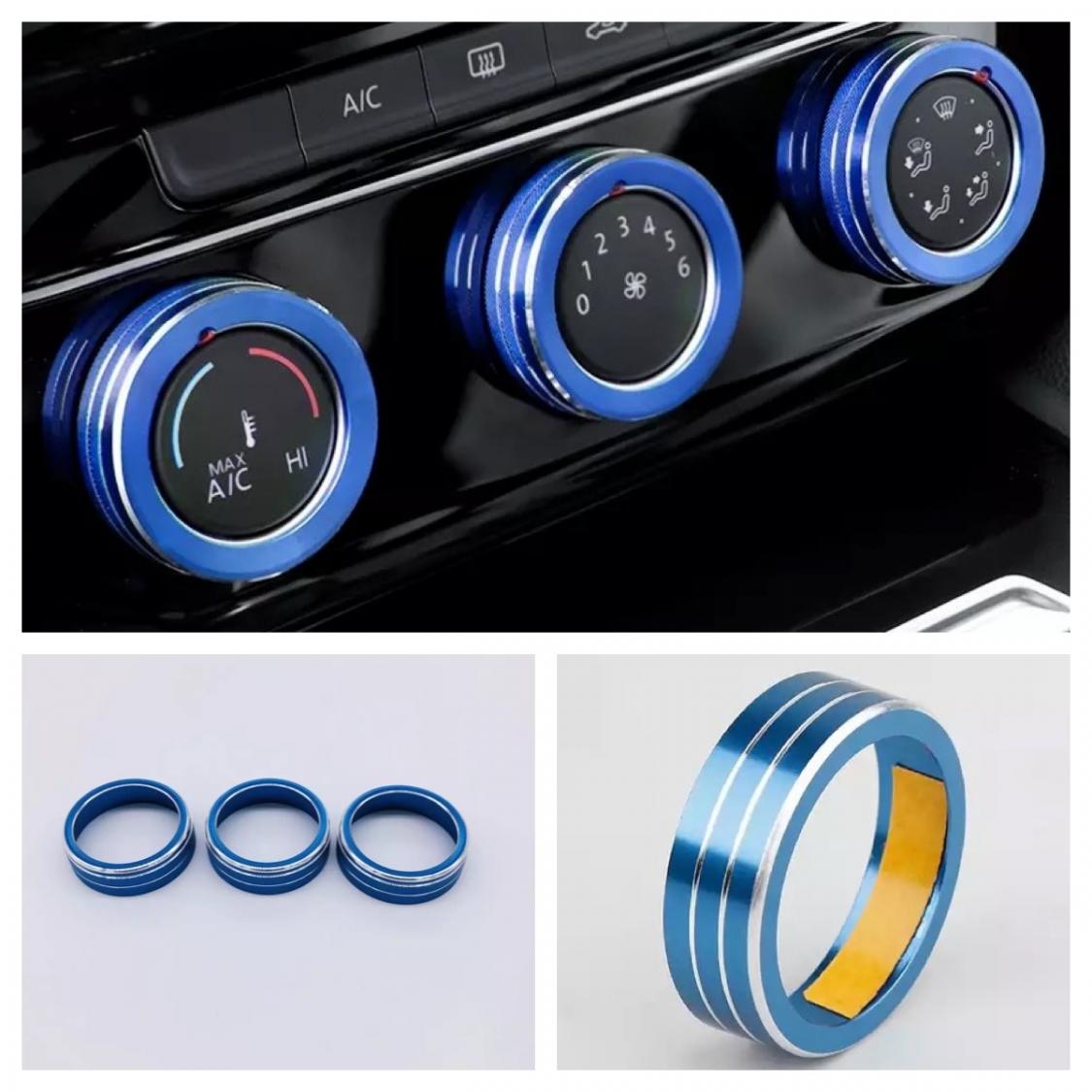 Klima Heizung Zierringe Rahmen Blau Geeignet Für Skoda Kodiaq VW Tiguan 2 AD1 Passat Touran T Roc T Cross