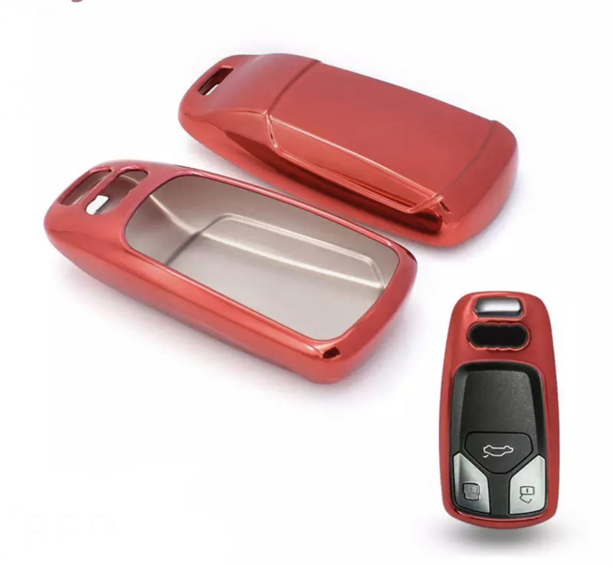 Schlüssel Gummi Cover Schlüsselhülle in Rot Geeignet Für Audi A4 A5 A6 A7 Q5 Q7 S4 S5 S6 S7 SQ5 SQ7