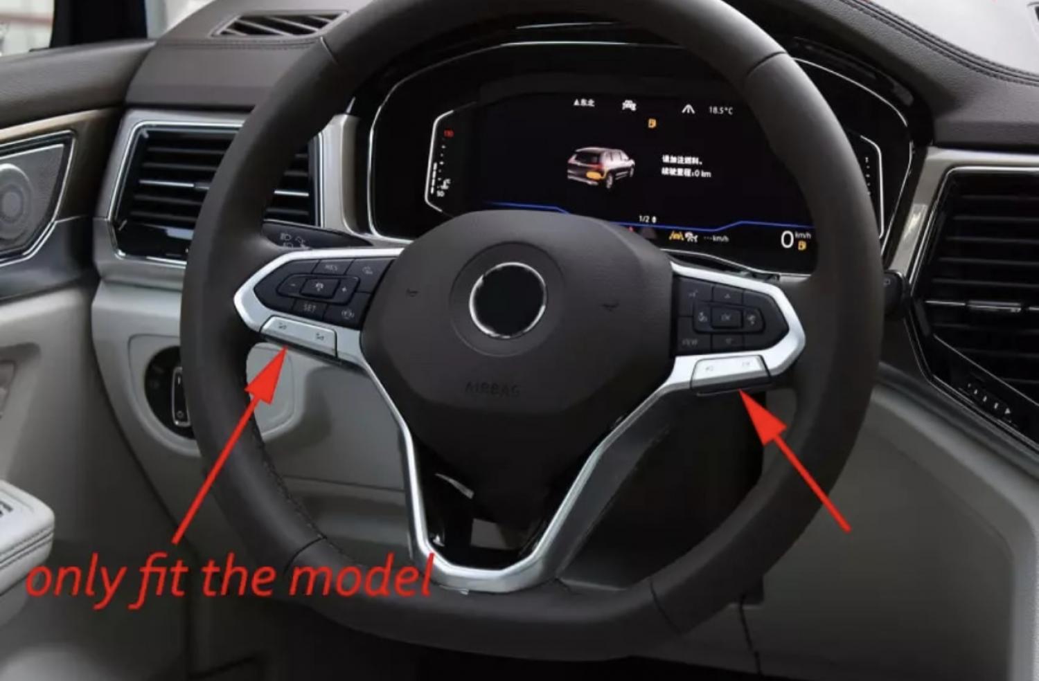 Lenkrad Rahmen Abdeckung Blende Chrom Matt Geeignet Für VW Golf 8