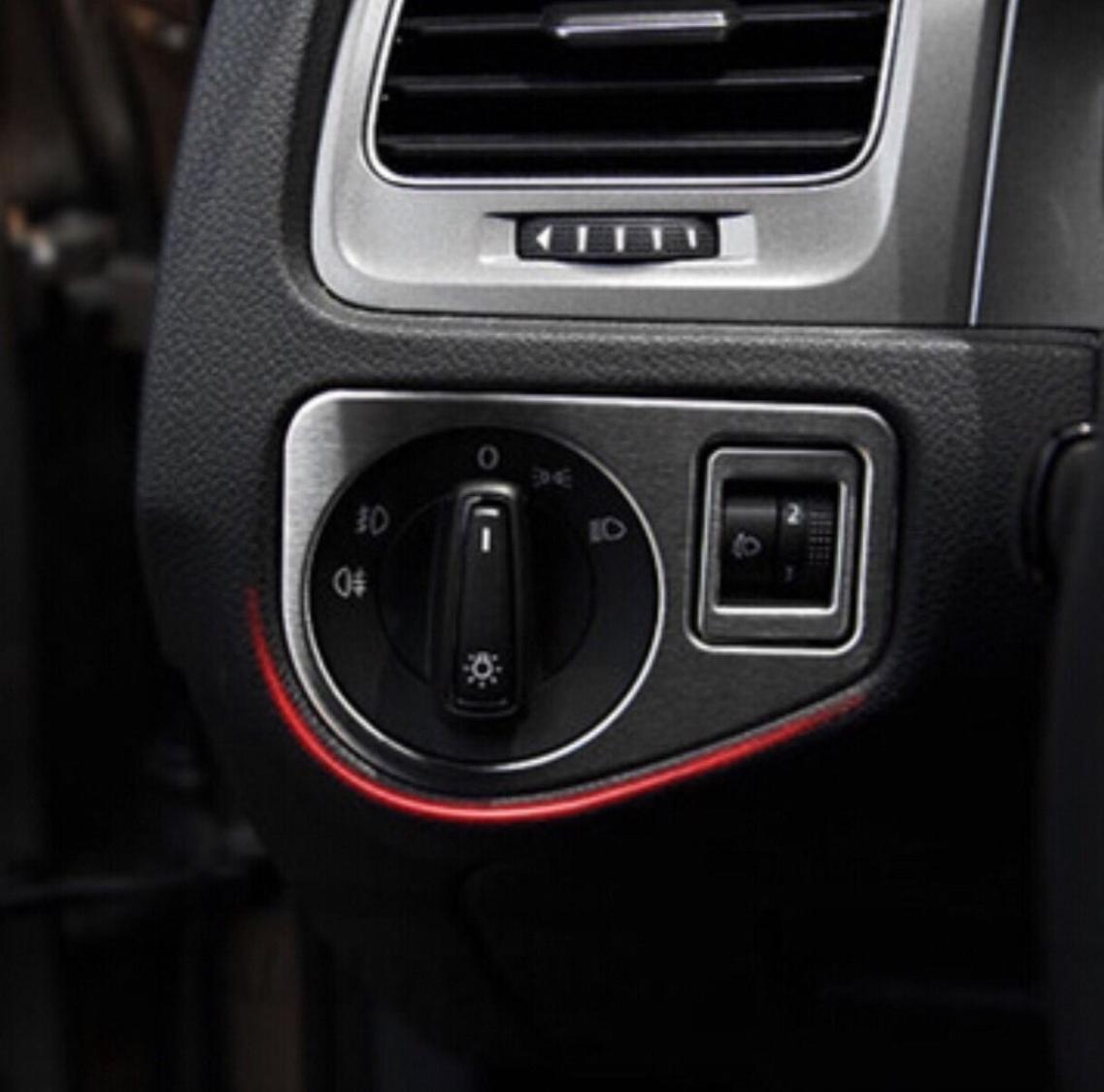 Lichtschalter Rahmen Blende Matt Edelstahl Geeignet Für VW Golf 7 MK7 GTI GTD GTE Club Sport