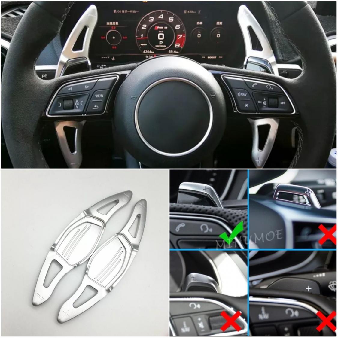 Schaltwippen Verlängerung in Silber Geeignet Für Audi S3 RS3 S4 RS4 S5 RS5 S6 RS6 TT R8