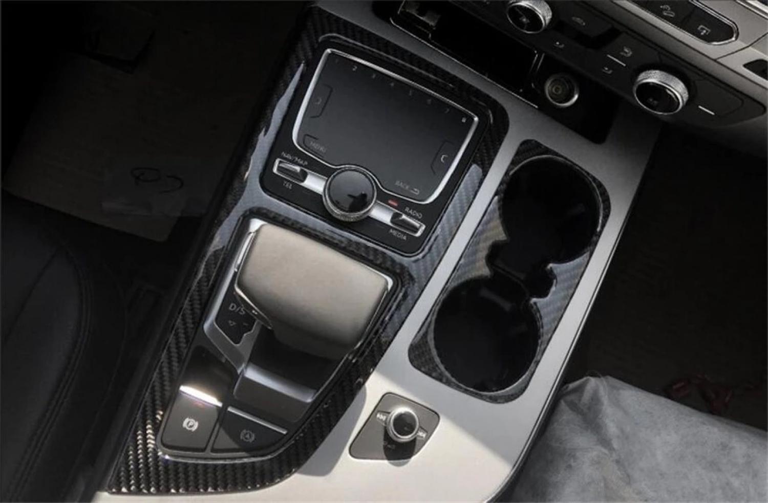 Mittelkonsole Schalttafel Becherhalter Blende Rahmen aus Carbon Flex Geeignet Für Audi Q7 4M