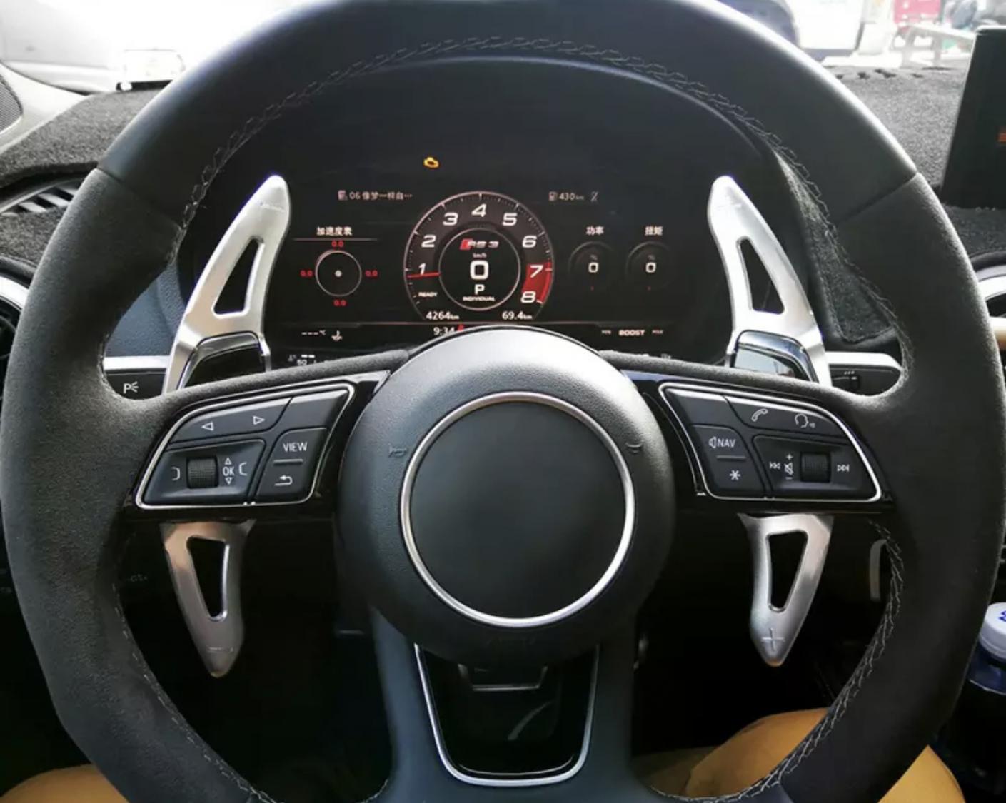 Schaltwippen Verlängerung in Silber Geeignet Für Audi S3 RS3 S4 RS4 S5 RS5 S6 RS6 TT R8