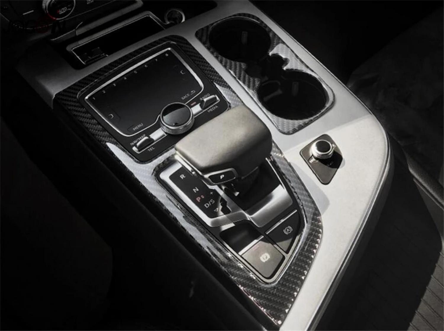 Mittelkonsole Schalttafel Becherhalter Blende Rahmen aus Carbon Flex Geeignet Für Audi Q7 4M