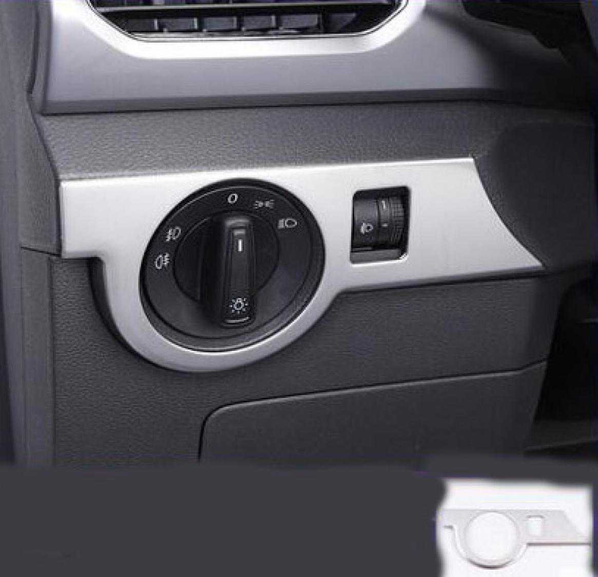 Edelstahl Lichtschalter Blende Abdeckung Rahmen Silber Matt Geeignet Für VW T-Cross TDI TSI