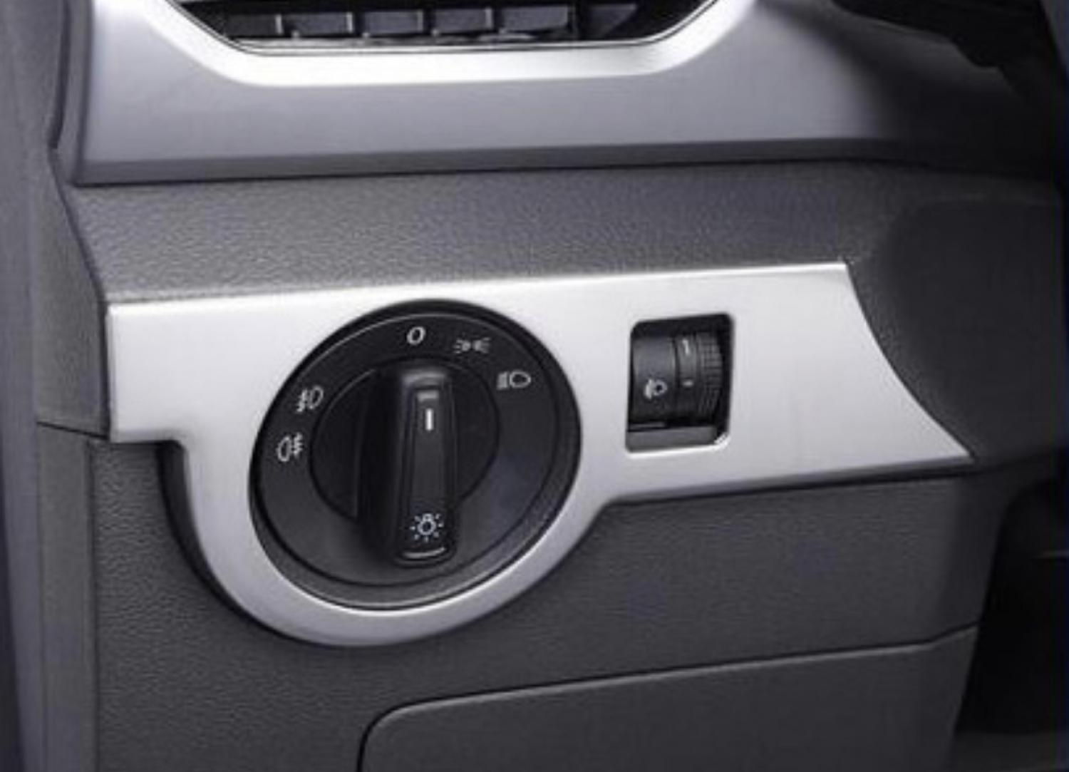 Edelstahl Lichtschalter Blende Abdeckung Rahmen Silber Matt Geeignet Für VW T-Cross TDI TSI