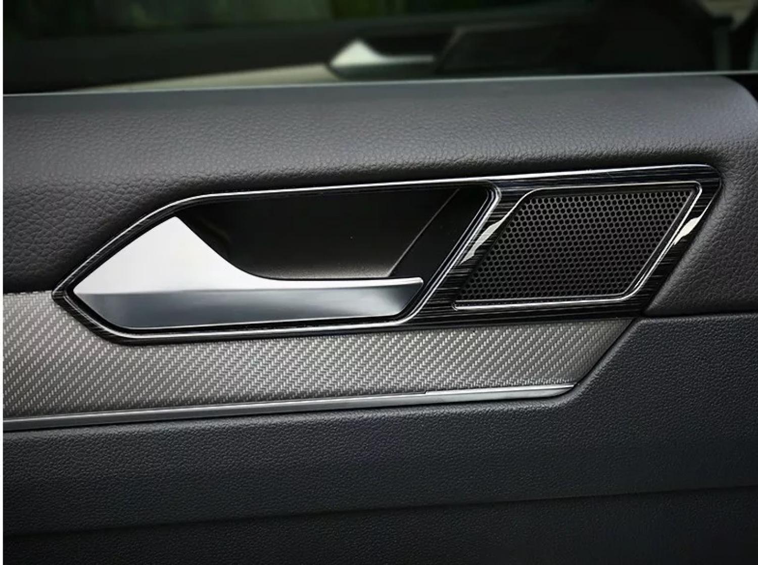 Edelstahl Schwarz Liniert Türgriff Rahmen Blende Abdeckung  Geeignet Für VW Passat B8 Arteon
