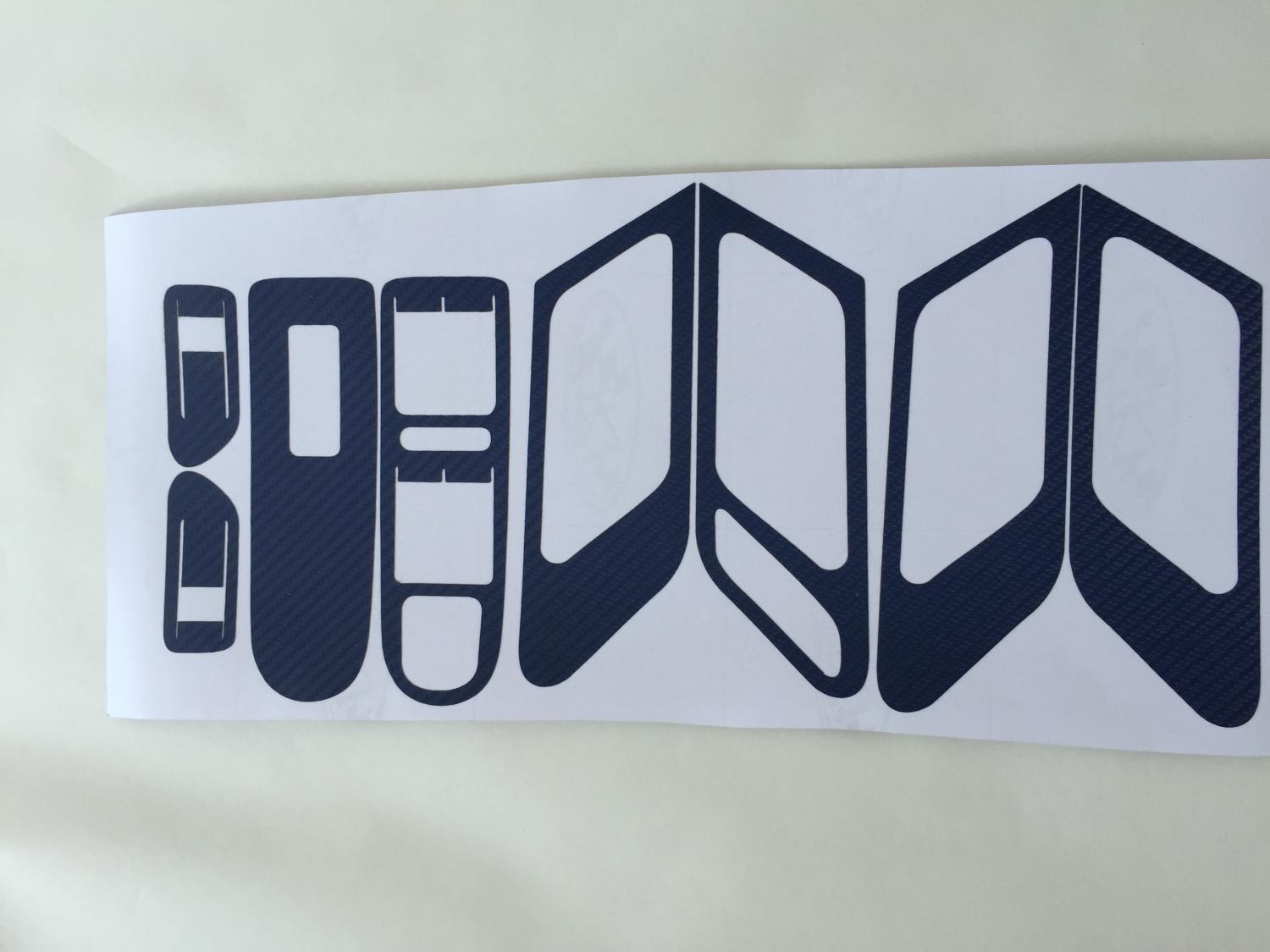 Fensterheber Handgriffen 5D Carbon Folie  Geeignet Für VW Golf 6 Blau