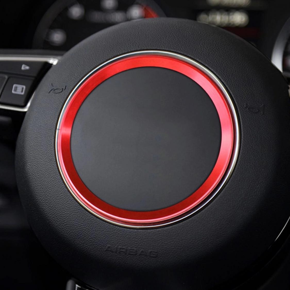 Lenkrad Emblem Rahmen 82 mm Innendurchmesser Rot Geeignet Für Audi