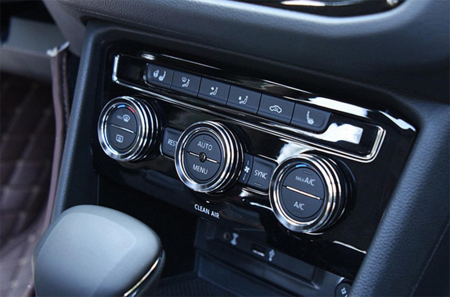 Klima Heizung Aluring Abdeckung Schwarz Geeignet Für VW Tiguan 2 AD1 Passat B8 Touran T Roc T Cross