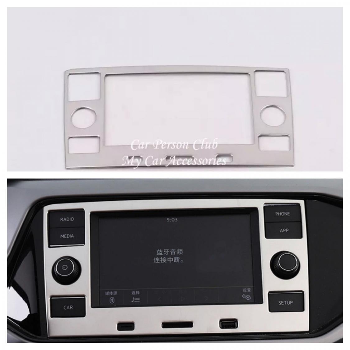 Edelstahl Navi Radio Blende Abdekung Rahmen Geeignet Für VW T-Cross TDI TSI