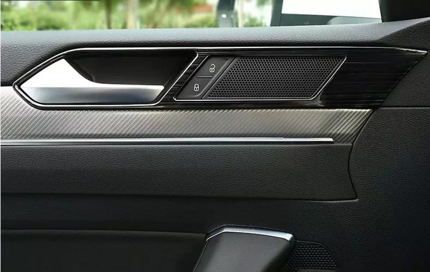 Edelstahl Schwarz Liniert Türgriff Rahmen Blende Abdeckung  Geeignet Für VW Passat B8 Arteon