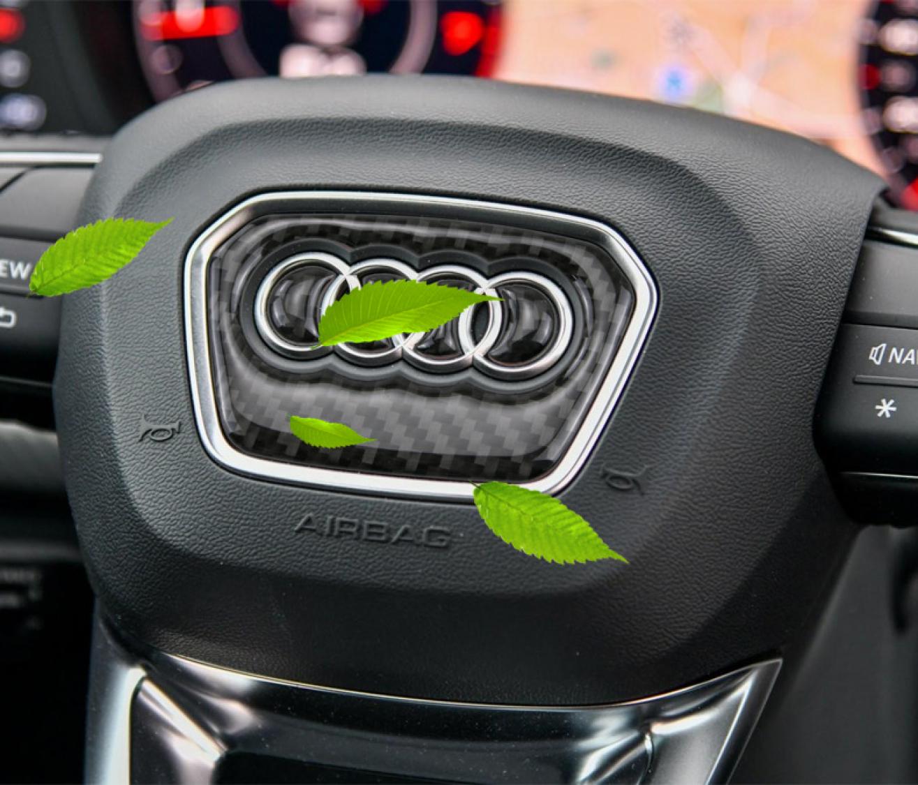 Lenkrad Logo Mittelring Blende Flex Carbon Optik Geeignet Für Audi A4 B9 A5 F53 F57 F5A A7 4KA Q5 FY Q7 4M