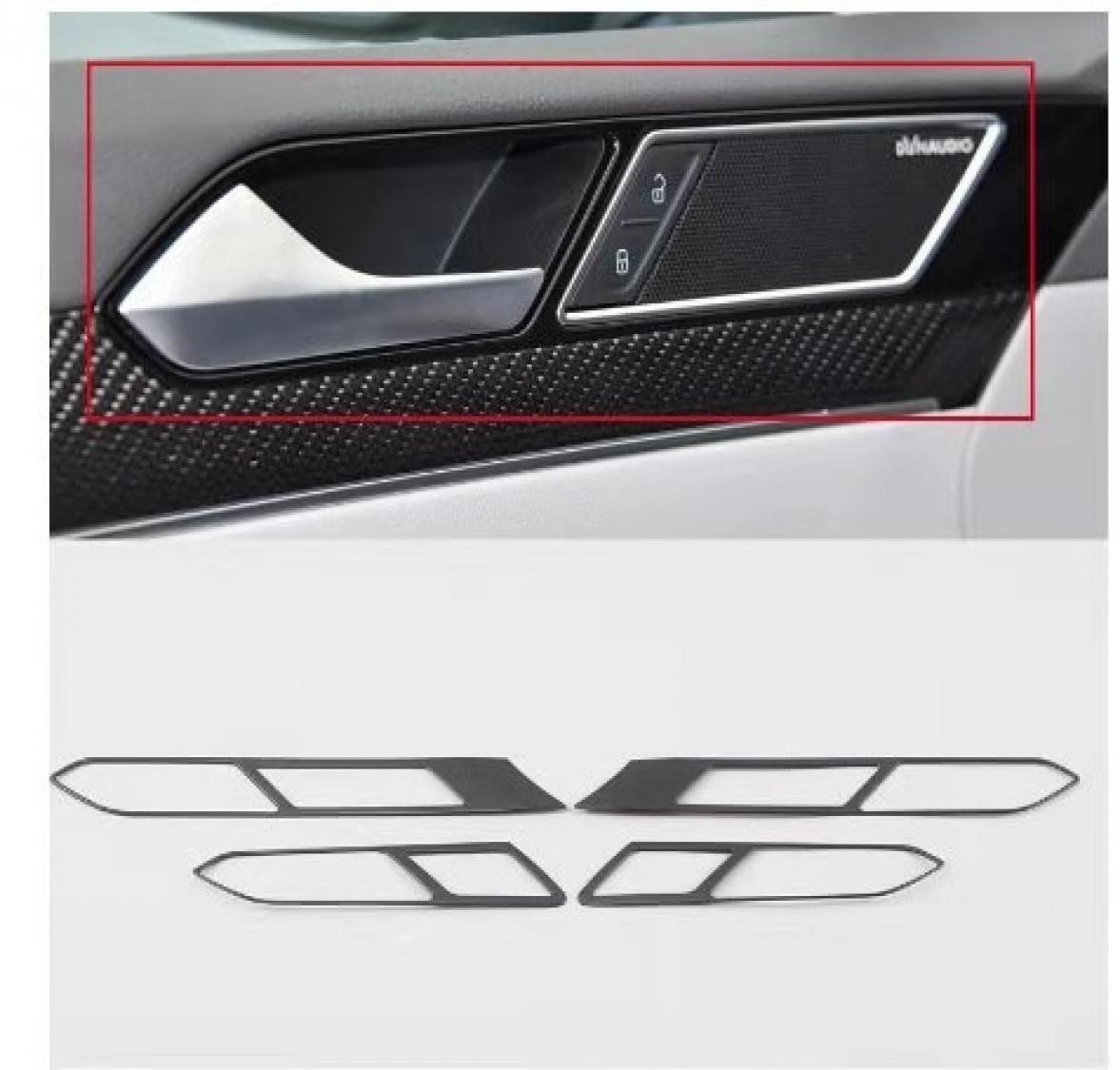 Edelstahl Schwarz Liniert Türgriff Rahmen Blende Abdeckung  Geeignet Für VW Passat B8 Arteon