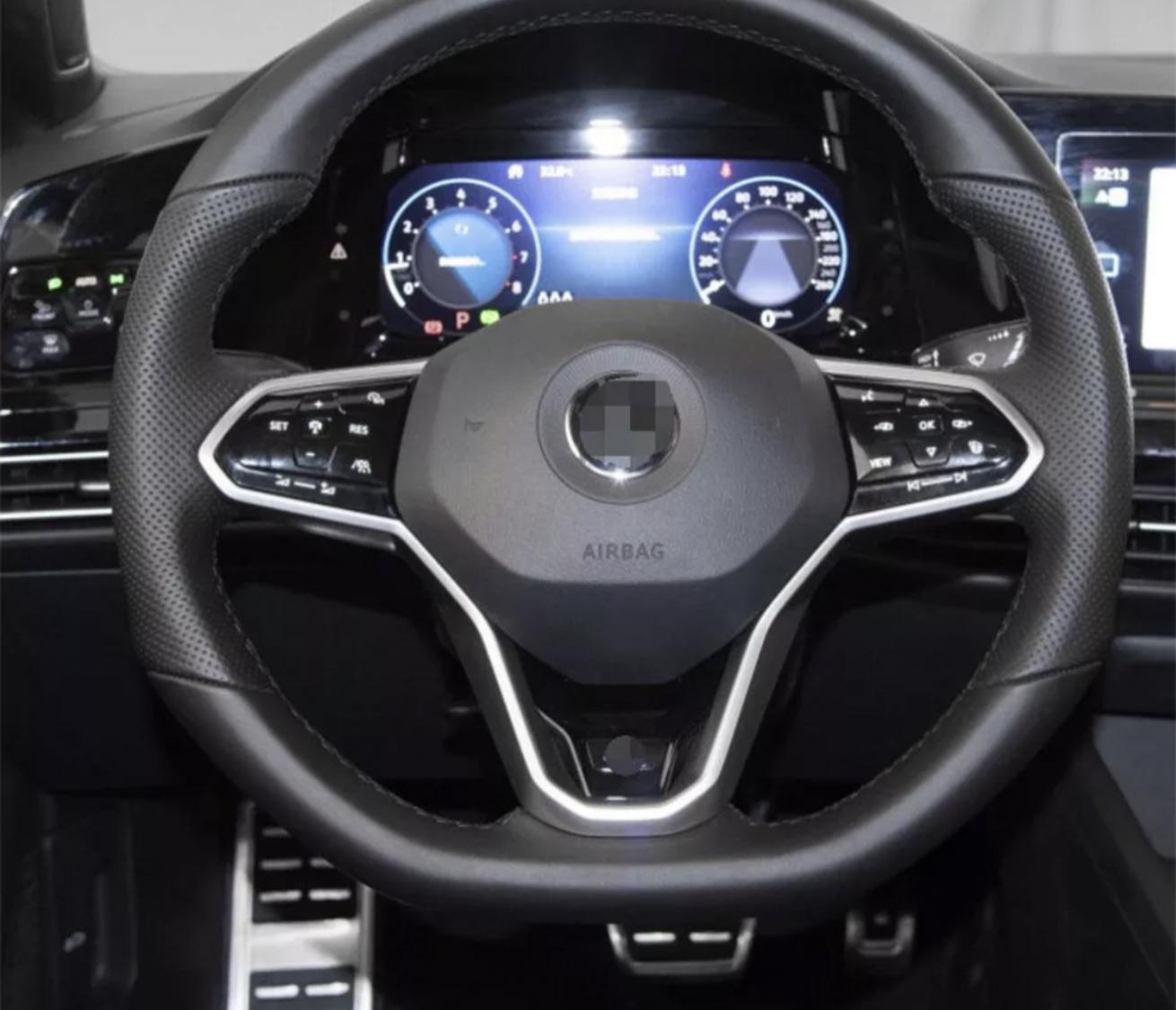 Lenkrad Rahmen Abdeckung Blende Chrom Matt Geeignet Für VW Golf 8