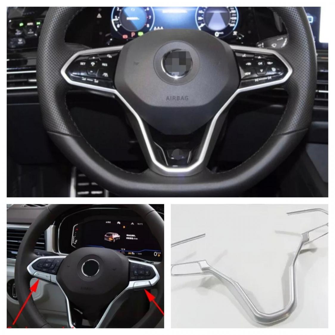 Lenkrad Rahmen Abdeckung Blende Chrom Matt Geeignet Für VW Golf 8