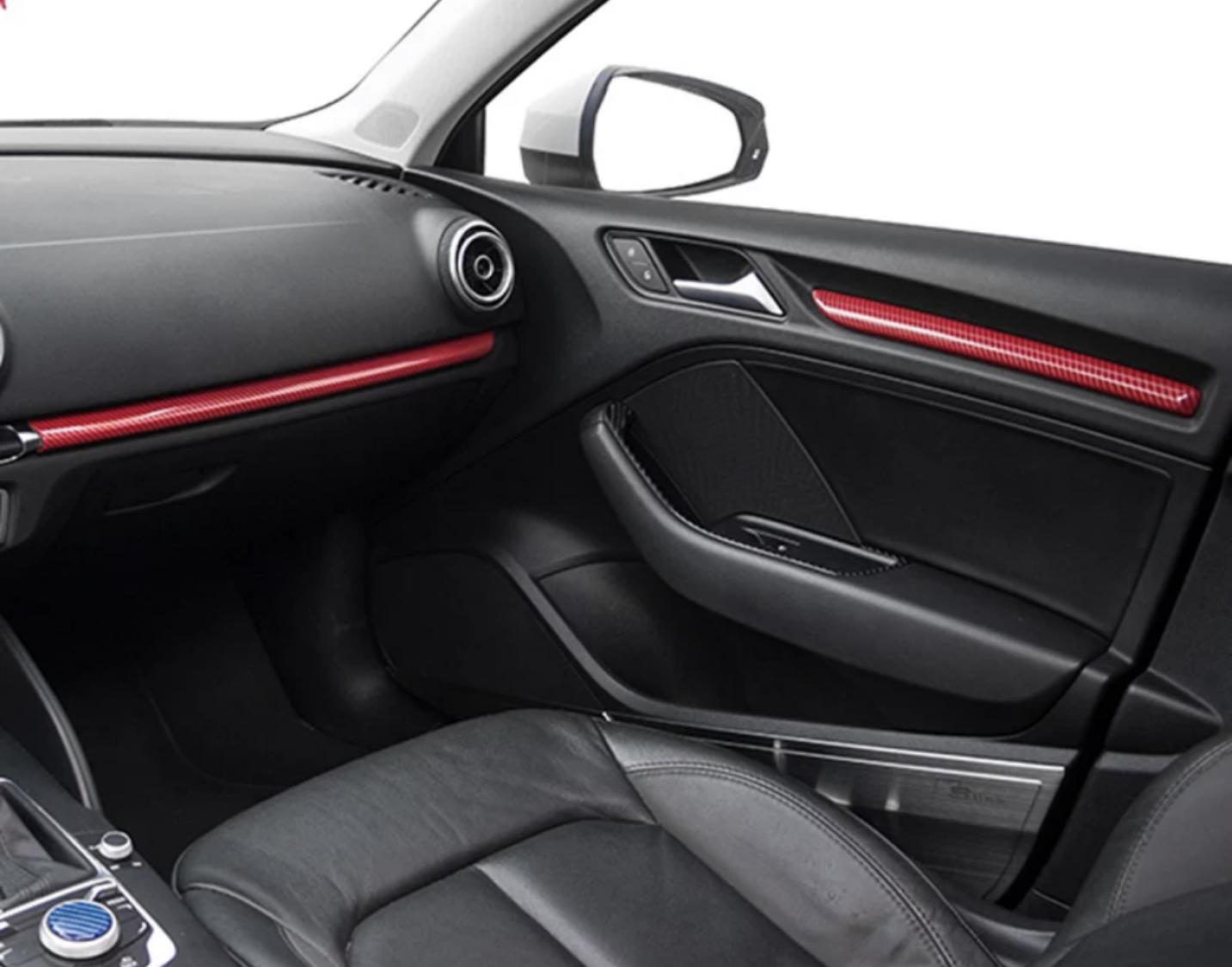 Mittelkonsole Türpappen Carbon Optik Blende Rahmen Abdeckung  Geeignet Für Audi A3 RS3 S3 V8