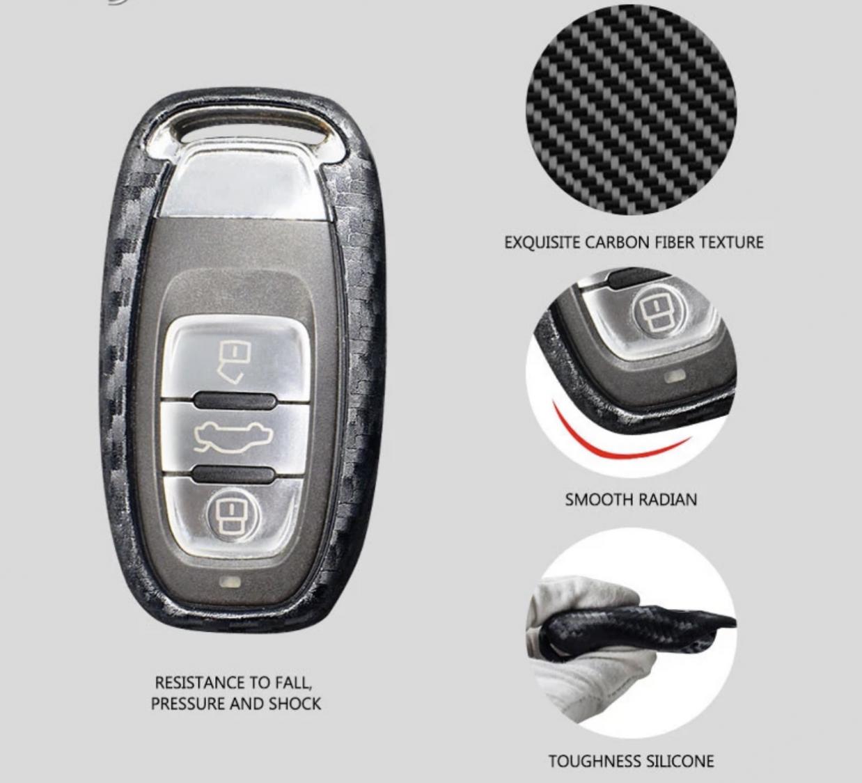 Schlüssel Gummi Cover Schlüsselhülle Carbon Optik Geeignet Für Audi A3 A4 A6 Q5