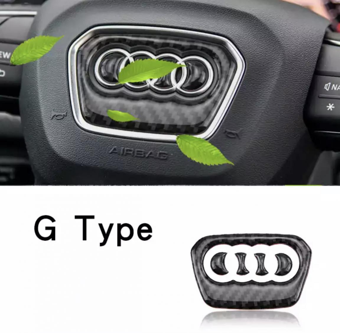Lenkrad Logo Mittelring Blende Flex Carbon Optik Geeignet Für Audi A4 B9 A5 F53 F57 F5A A7 4KA Q5 FY Q7 4M