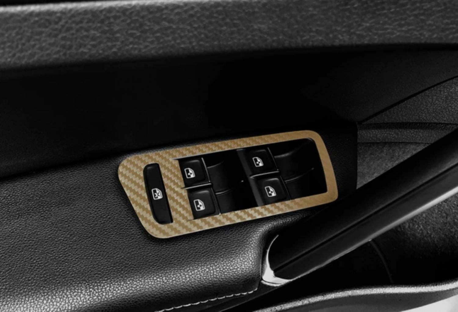Mittelkonsole Armaturenbrett  5D Carbon Folie Geeignet Für VW Golf 7 mit Start Stop Gold