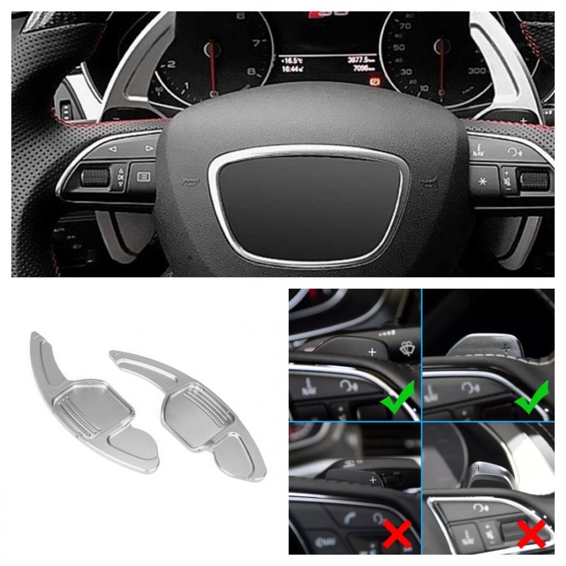 Schaltwippen Verlängerung Paddel Silber Geeignet Für Audi alle Modelle Seat Leon 5F Cupra FR