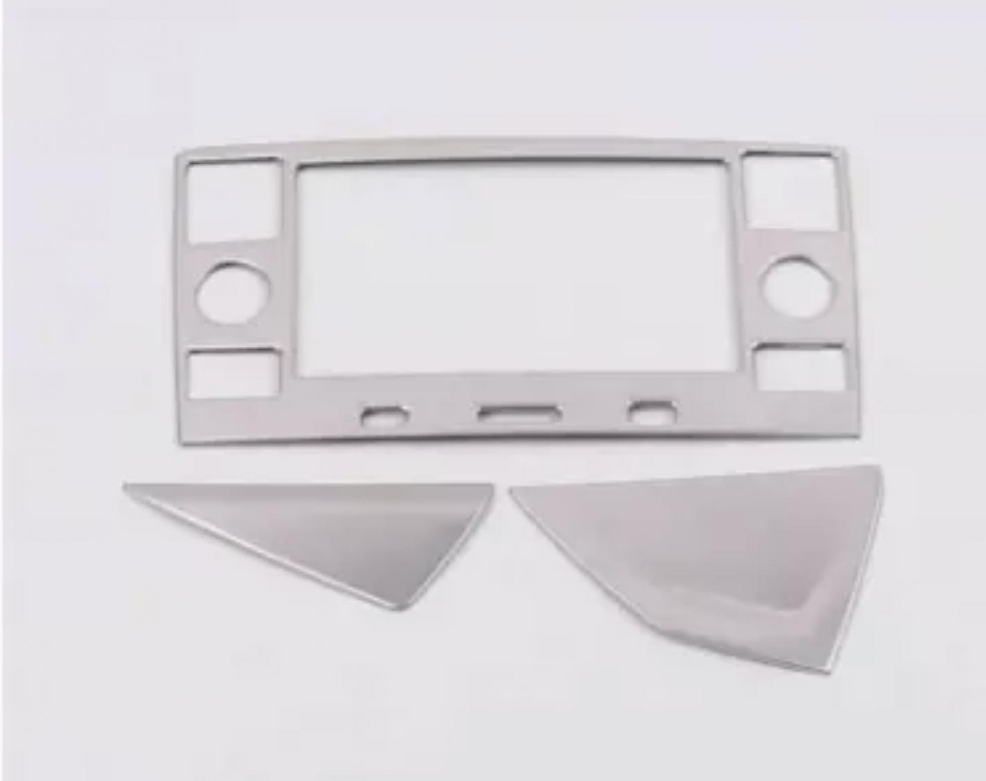 Edelstahl Navi Radio Blende Abdekung Rahmen Geeignet Für VW T-Cross Polo VI