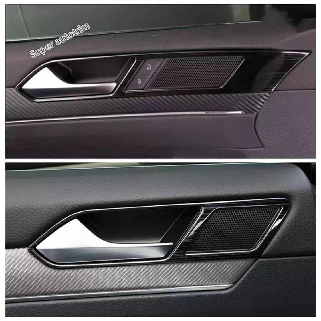 Edelstahl Schwarz Liniert Türgriff Rahmen Blende Abdeckung  Geeignet Für VW Passat B8 Arteon