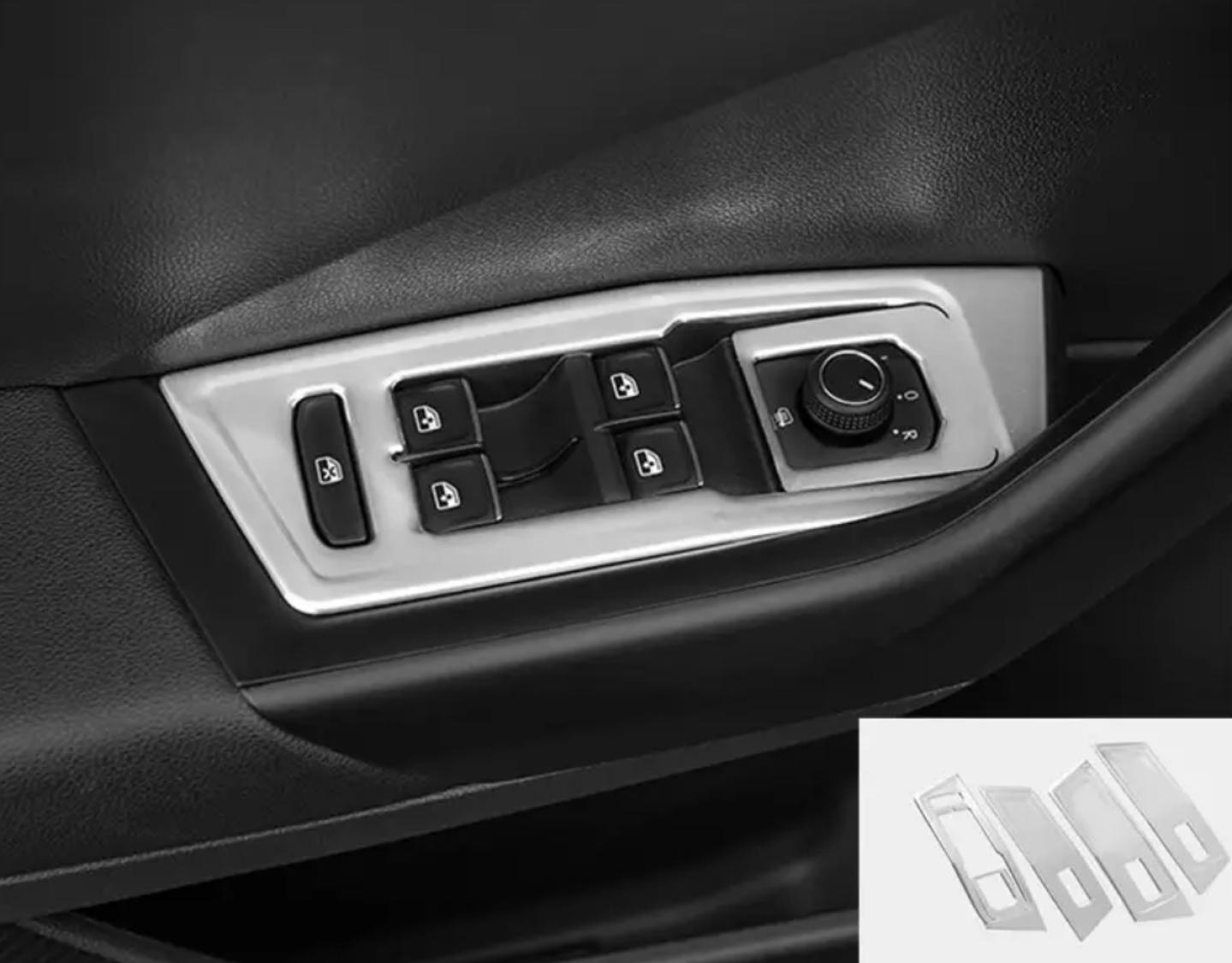 Edelstahl Fensterheber Rahmen Blende Abdeckung in Silber Matt Geeignet Für VW T-Cross TDI TSI