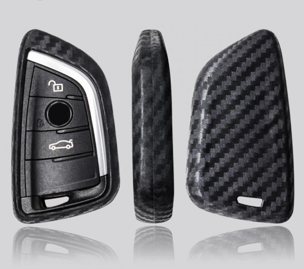 Schlüssel Gummi Cover Schlüsselhülle Carbon Optik Geeignet Für BMW X1 X5 X6 5er Serie ab 2014